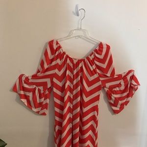 Boutique tunic, MOA, 1x, orange/white women tunic